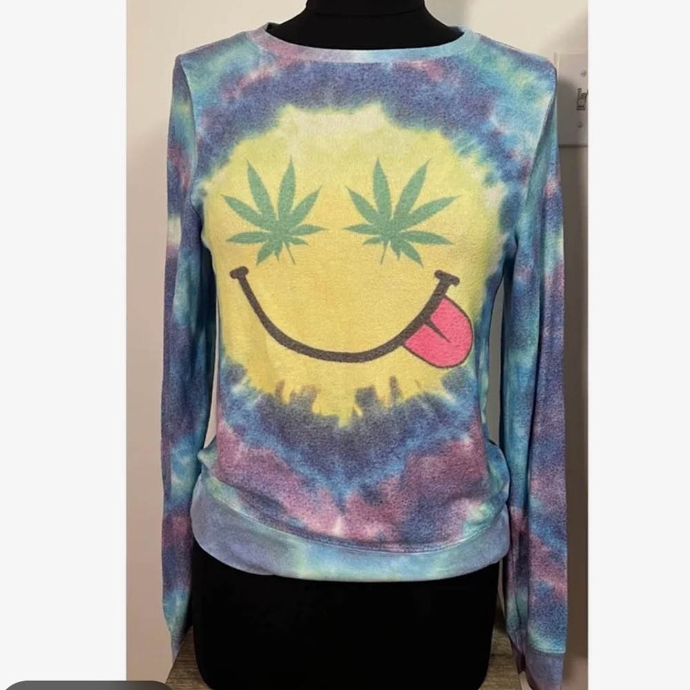 Wildfox Tie-Dye Smiley Sweatshirt